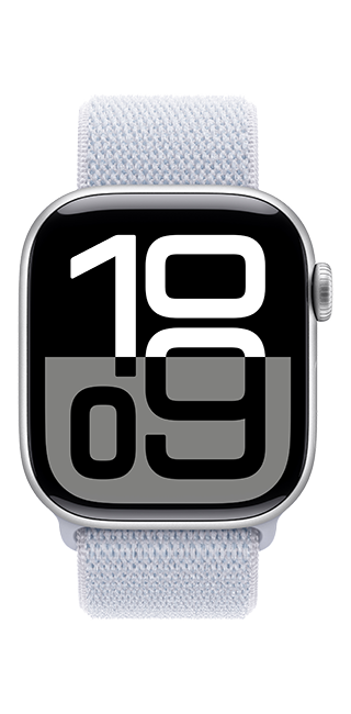 Apple Watch Series 10 42mm - Silver Aluminum Blue Cloud Sport Loop  (Product view 3)