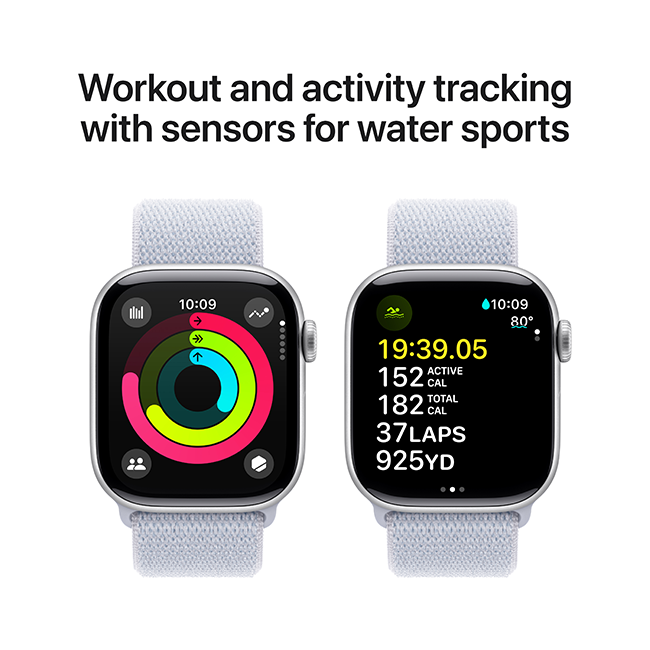 Apple Watch Series 10 42mm - Silver Aluminum Blue Cloud Sport Loop  (Product view 5)