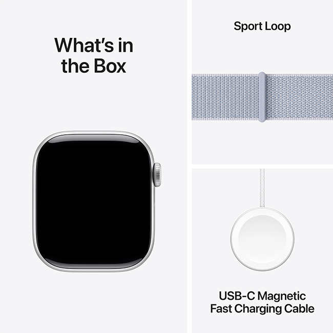 Apple Watch Series 10 42mm - Silver Aluminum Blue Cloud Sport Loop  (Product view 10)