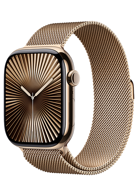 Apple Watch Series 10 46mm - Gold Titanium Gold Milanese Loop S-M  (Product view 2)