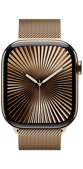 Apple Watch Series 10 46mm - Gold Titanium Gold Milanese Loop S-M  (Product view 3)