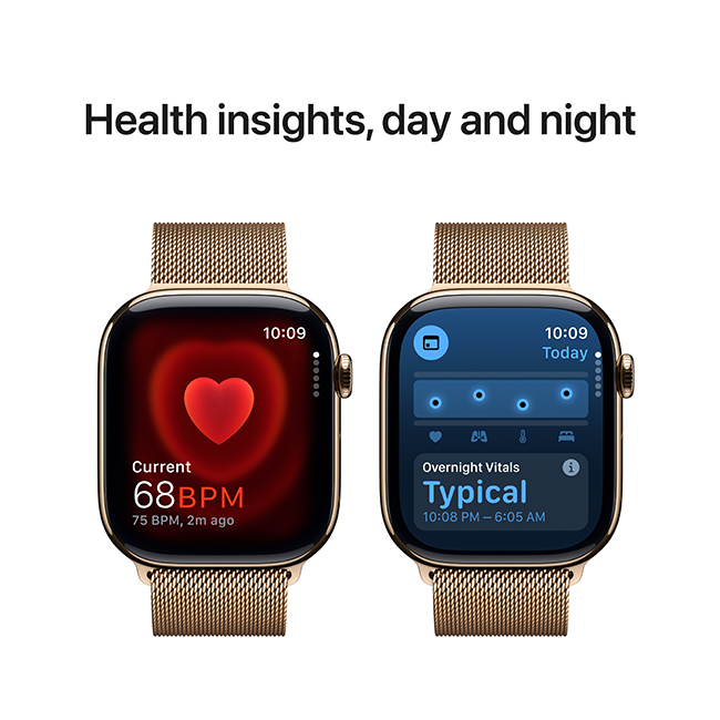 Apple Watch Series 10 46mm - Gold Titanium Gold Milanese Loop S-M  (Product view 6)