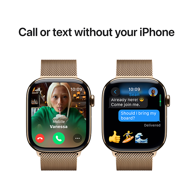 Apple Watch Series 10 46mm - Gold Titanium Gold Milanese Loop S-M  (Product view 8)