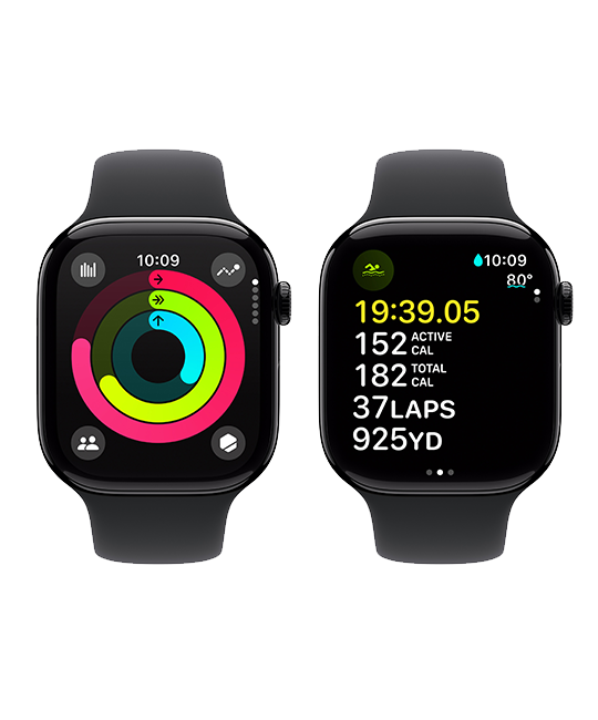 Apple Watch Series 10 46mm - Jet Black Aluminum Black Sport Band M-L  (Product view 3)