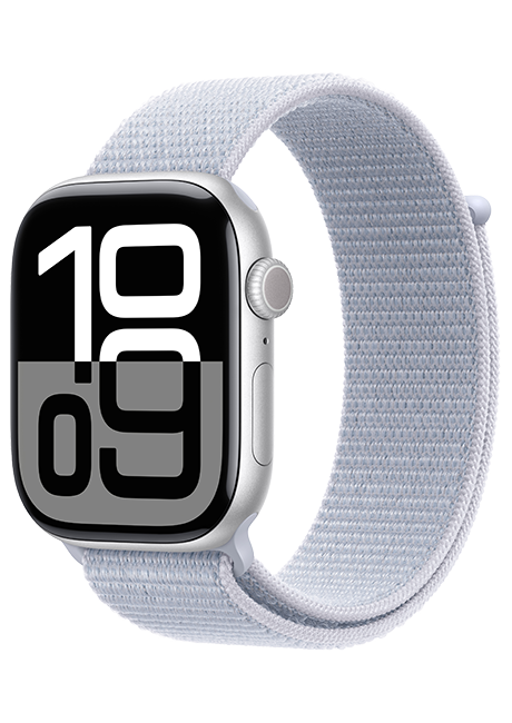 Apple Watch Series 10 46mm - Silver Aluminum Blue Cloud Sport Loop  (Product view 2)