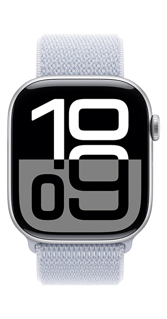 Apple Watch Series 10 46mm - Silver Aluminum Blue Cloud Sport Loop  (Product view 3)