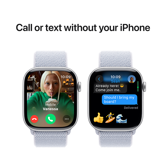 Apple Watch Series 10 46mm - Silver Aluminum Blue Cloud Sport Loop  (Product view 8)