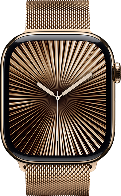 Apple Watch Series 10 46mm - Gold Titanium Gold Milanese Loop S-M  (Product view 1)