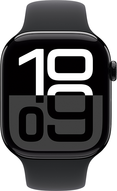 Apple Watch Series 10 46mm - Jet Black Aluminum Black Sport Band M-L  (Product view 1)