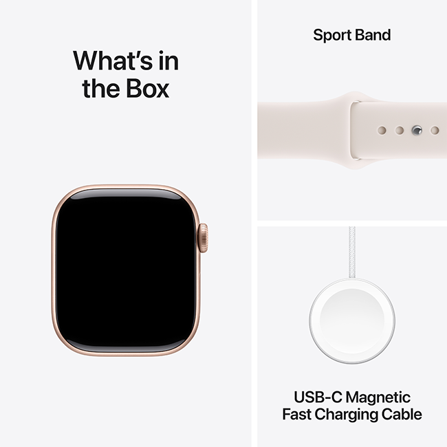Apple Watch Series 11 42mm - Rose Gold Aluminum Light Blush Sport Band M-L  (Product view 9)