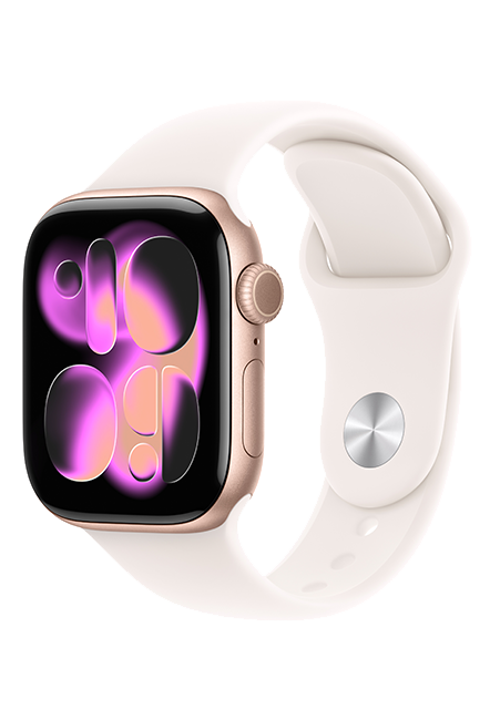 Apple Watch Series 11 42mm - Rose Gold Aluminum Light Blush Sport Band S-M  (Product view 2)