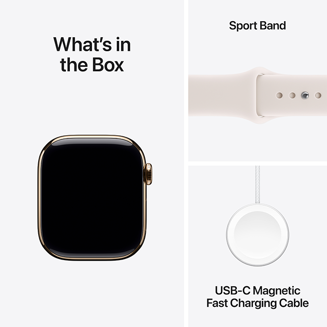 Apple Watch Series 11 46mm - Gold Titanium Light Blush Sport Band S-M  (Product view 9)