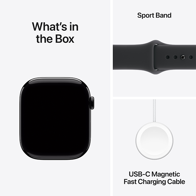 Apple Watch Series 11 46mm - Jet Black Aluminum Black Sport Band M-L  (Product view 9)