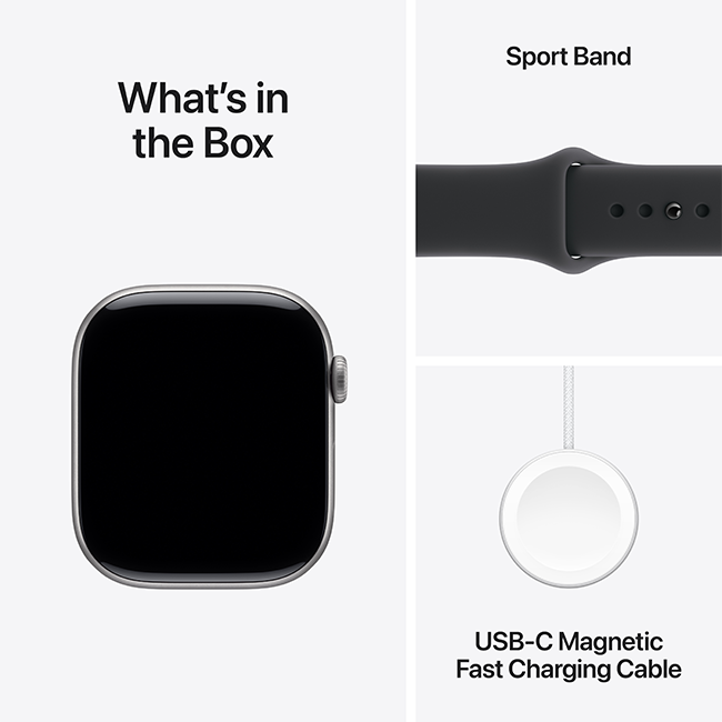 Apple Watch Series 11 46mm - Space Gray Aluminum Black Sport Band M-L  (Product view 9)
