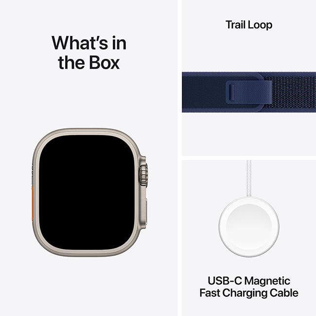 Apple Watch Ultra 2 49mm - Natural Titanium Blue Trail Loop M-L  (Product view 10)