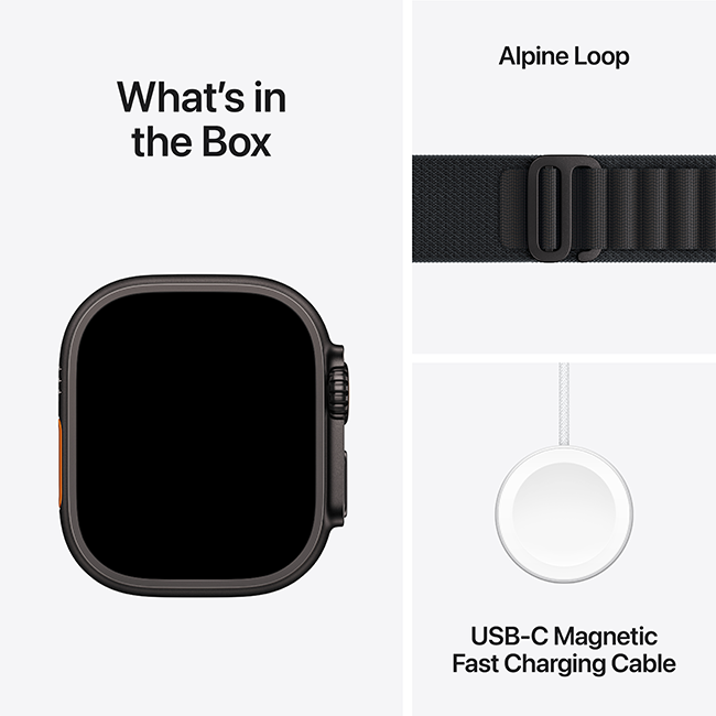 Apple Watch Ultra 3 49mm - Black Titanium Black Alpine Loop Small  (Product view 9)