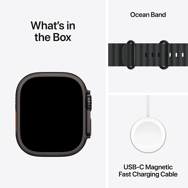 Apple Watch Ultra 3 49mm - Black Titanium Black Ocean Band  (Product view 9)