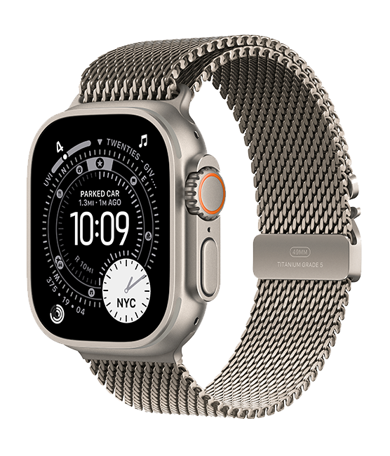 Apple Watch Ultra 3 49mm - Natural Titanium Natural Milanese Loop Small  (Product view 2)