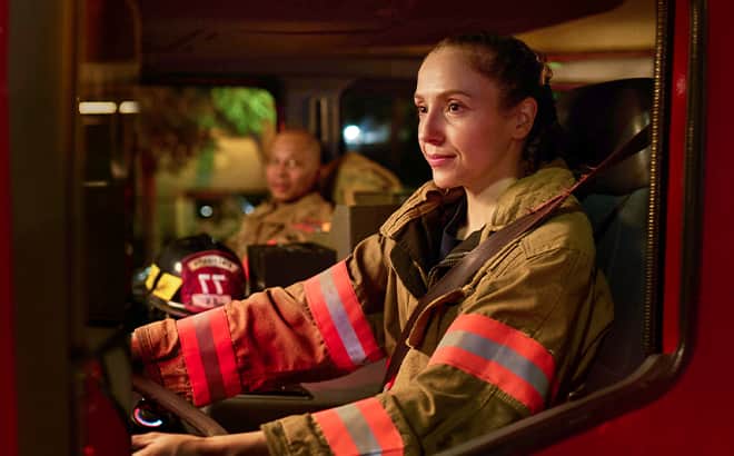 woman driving the vehicle