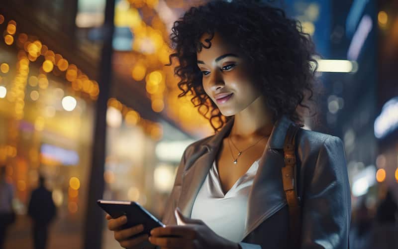A girl seeing her cellphone