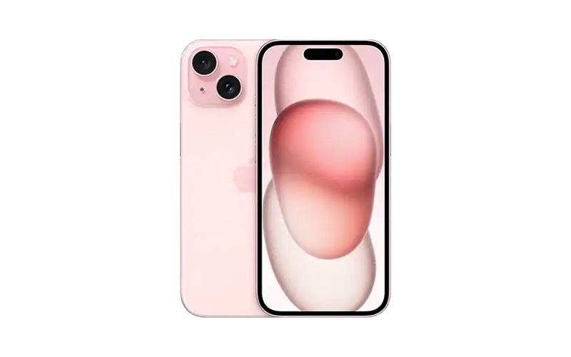 Front and back of a Pink iPhone 15