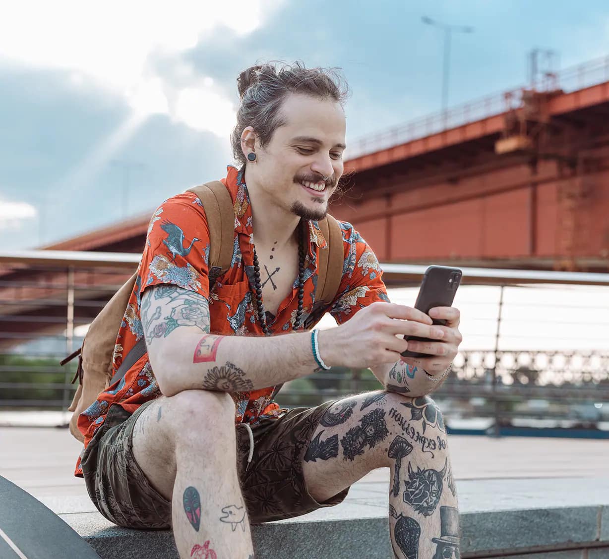 A man watching phone